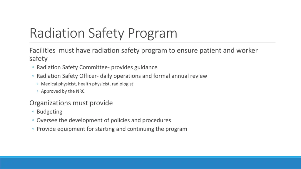 radiation safety program