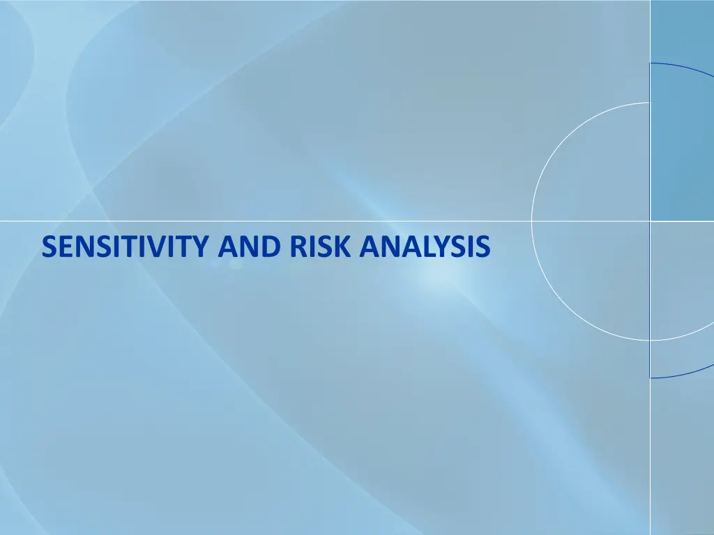 sensitivity and risk analysis