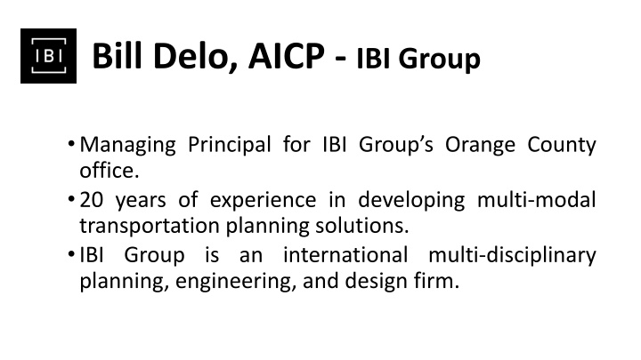 bill delo aicp ibi group