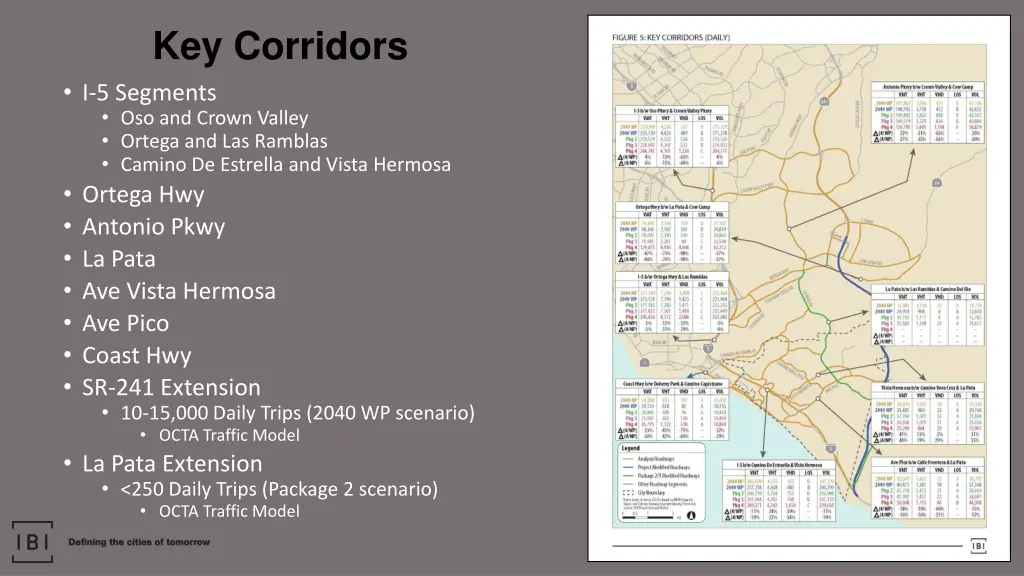 key corridors i 5 segments oso and crown valley