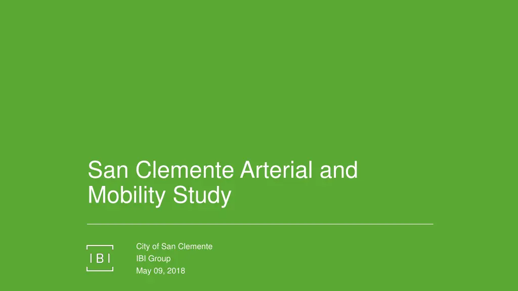 san clemente arterial and mobility study