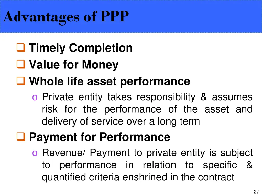 advantages of ppp