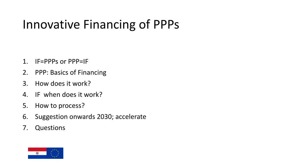 innovative financing of ppps