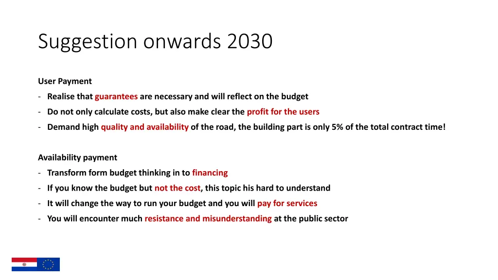 suggestion onwards 2030