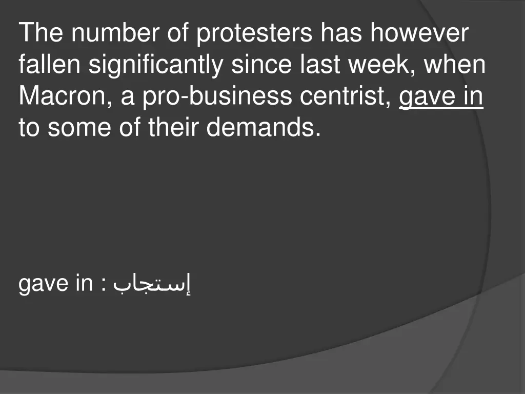 the number of protesters has however fallen