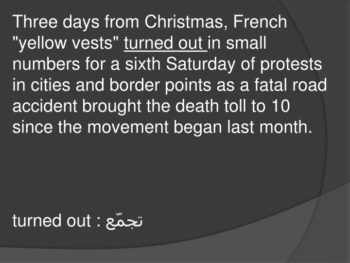 three days from christmas french yellow vests