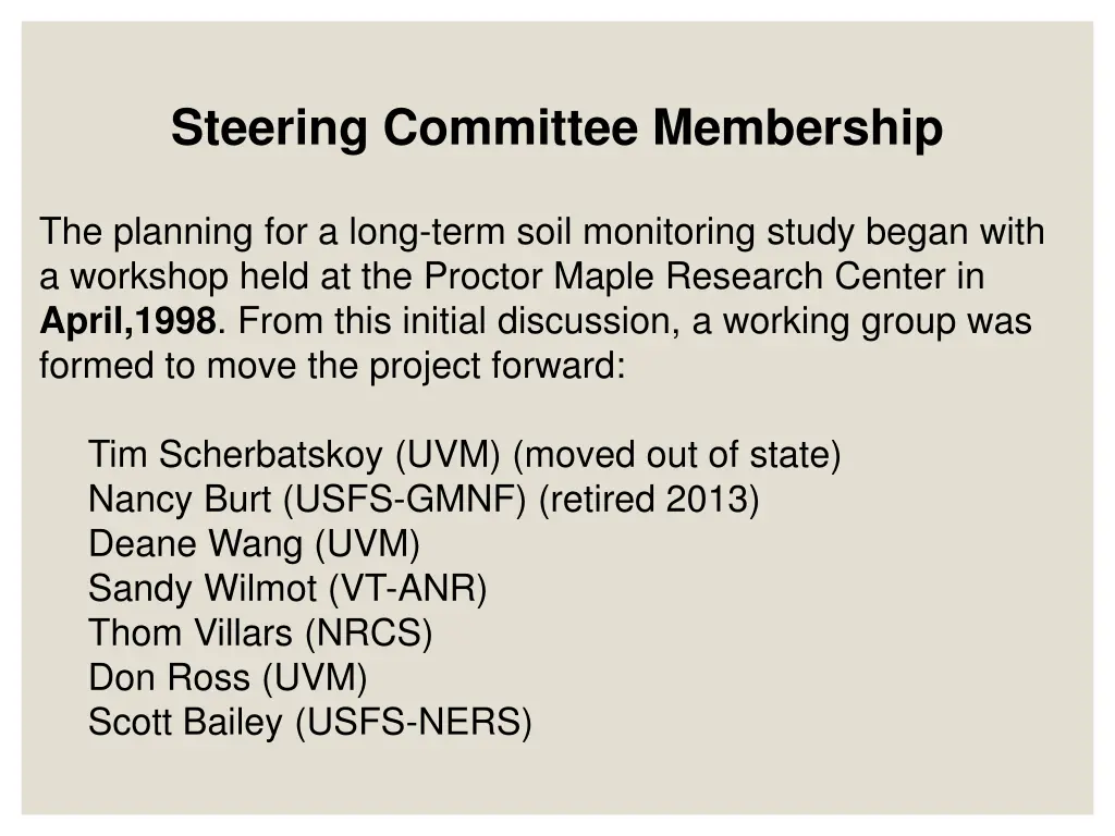 steering committee membership