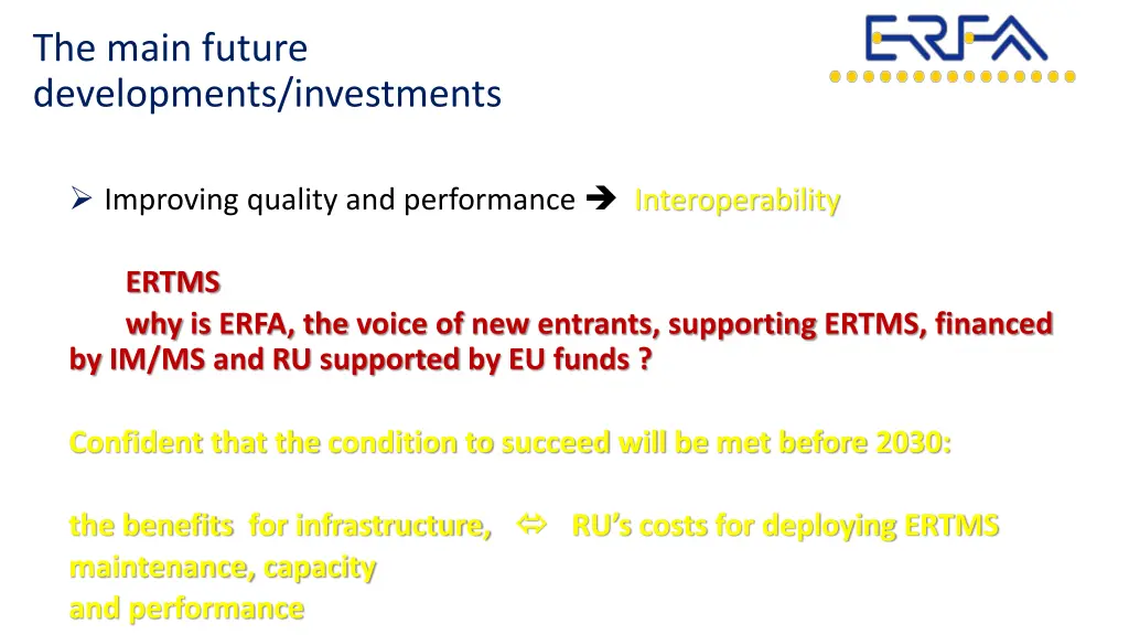 the main future developments investments 6