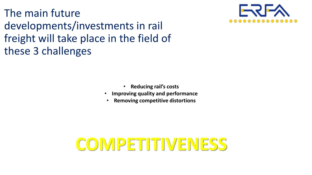 the main future developments investments in rail