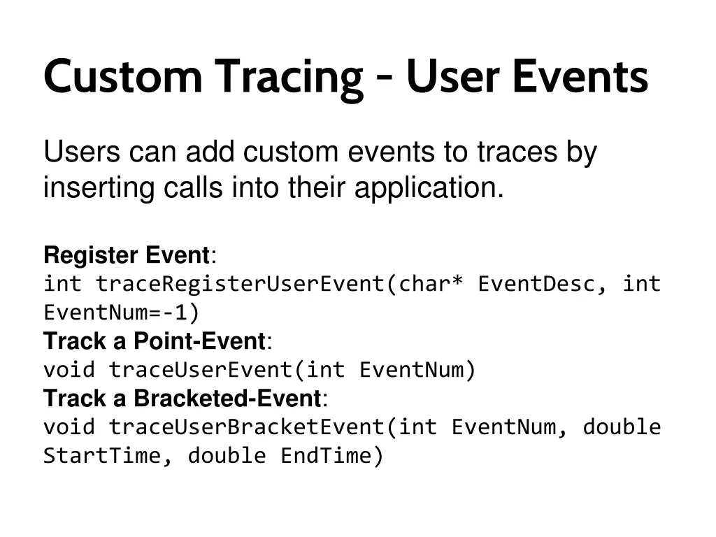 custom tracing user events