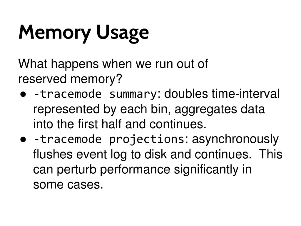 memory usage