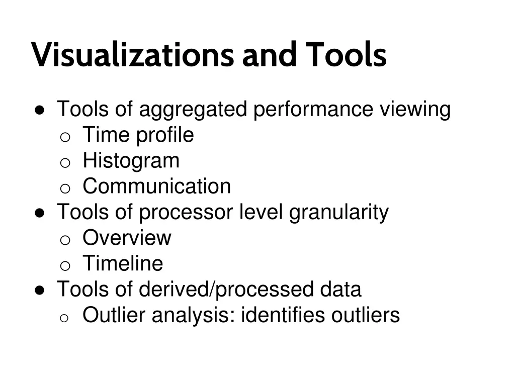 visualizations and tools