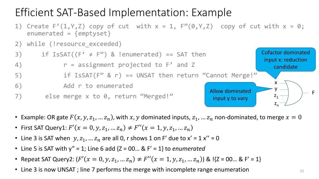 efficient sat based implementation example