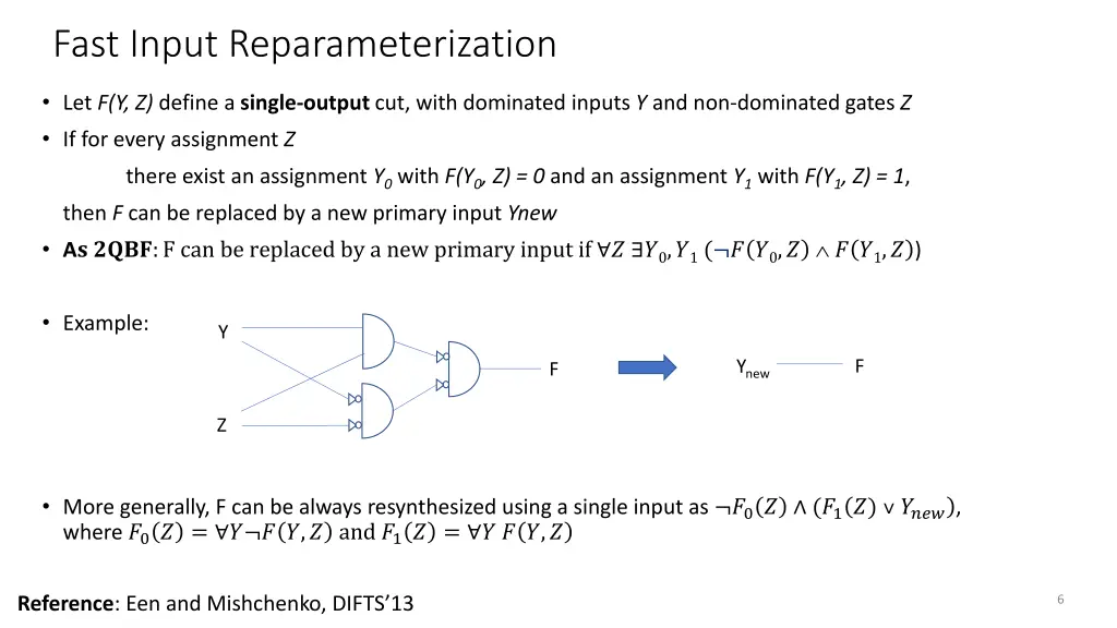 fast input reparameterization