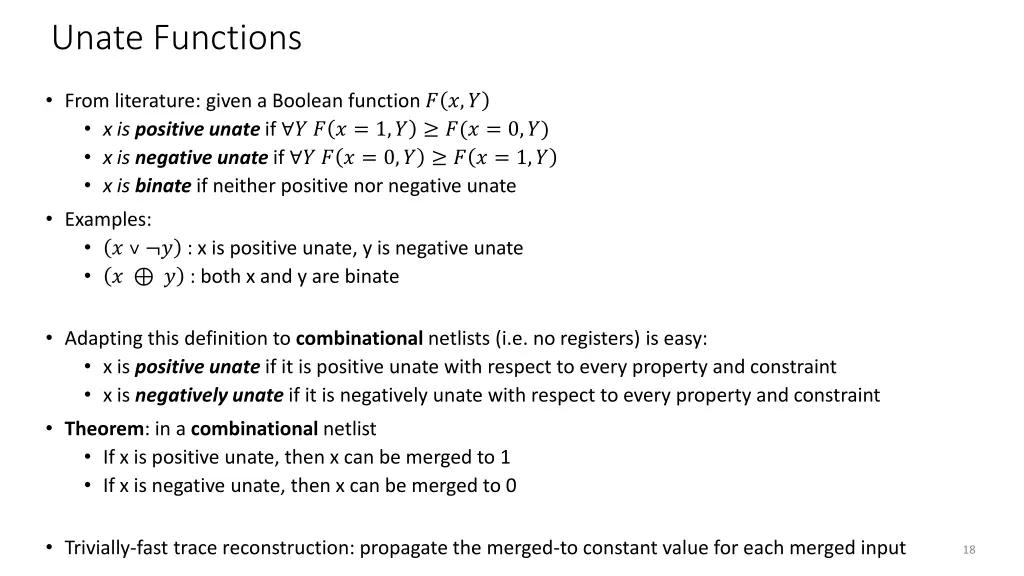 unate functions