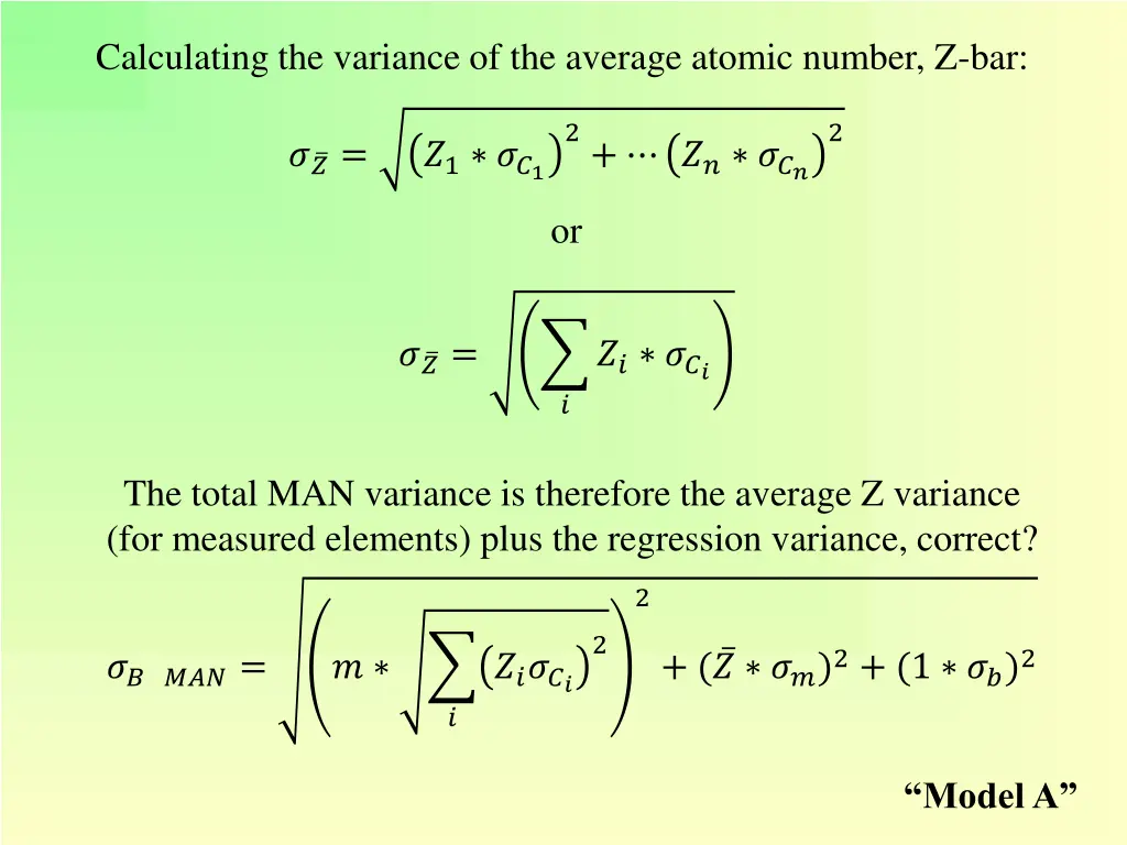 calculating the variance of the average atomic