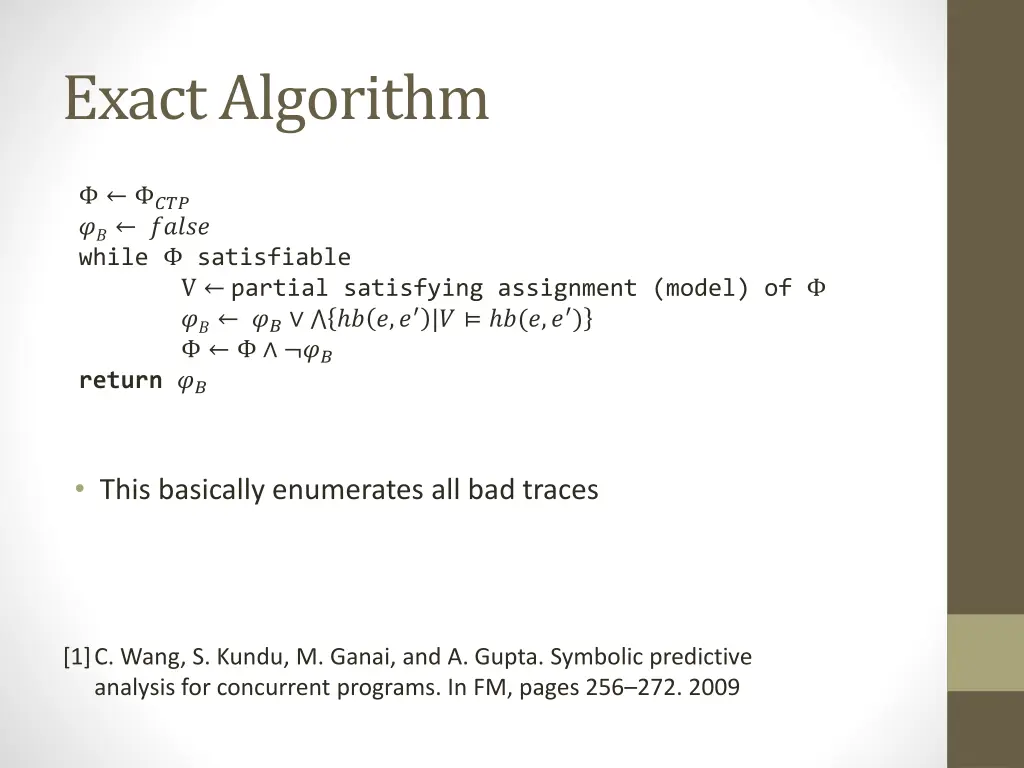 exact algorithm