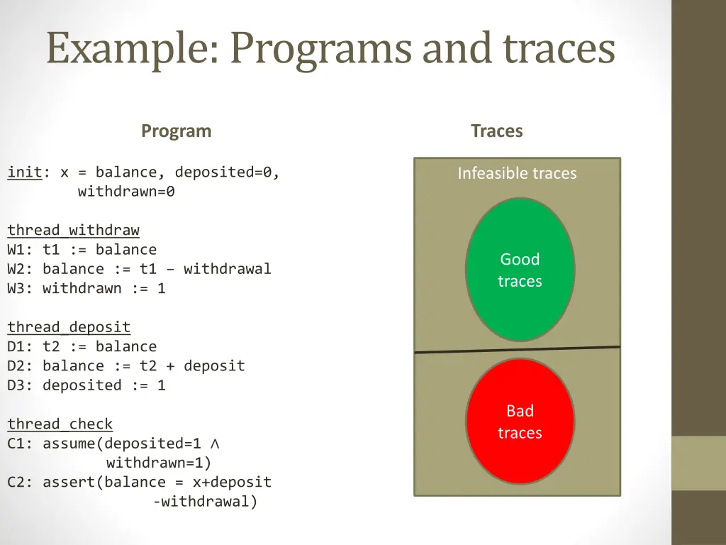 example programs and traces 1