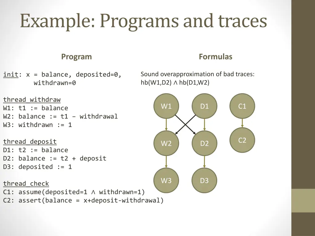 example programs and traces 3