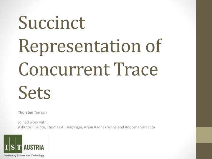 succinct representation of concurrent trace sets