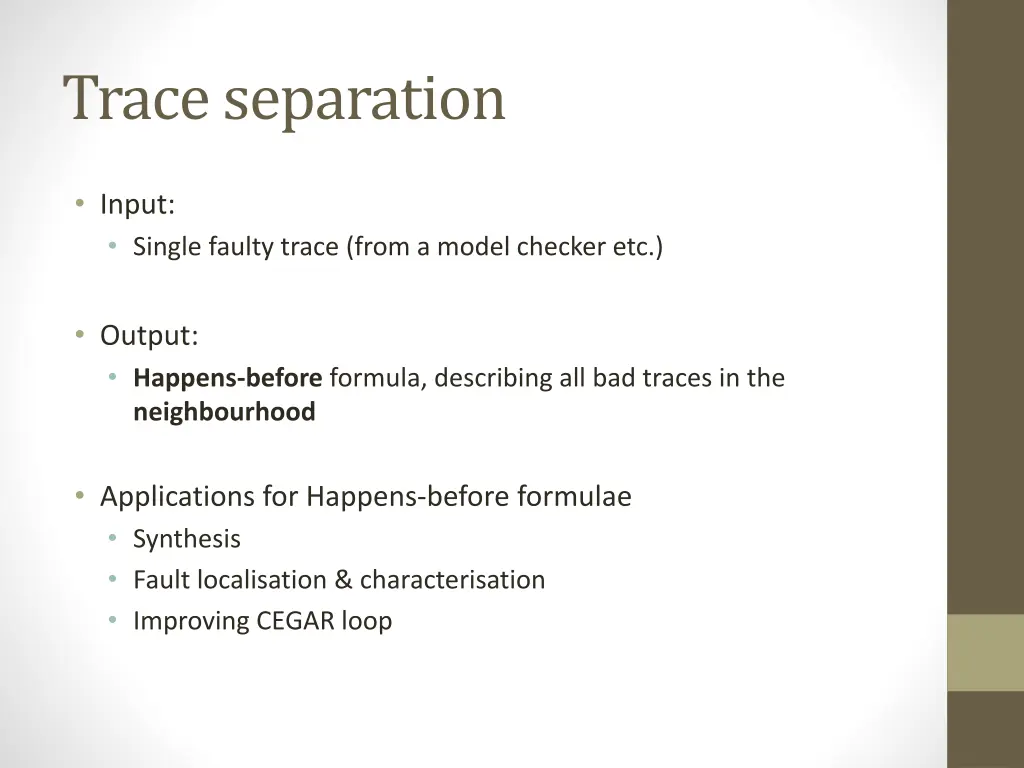 trace separation