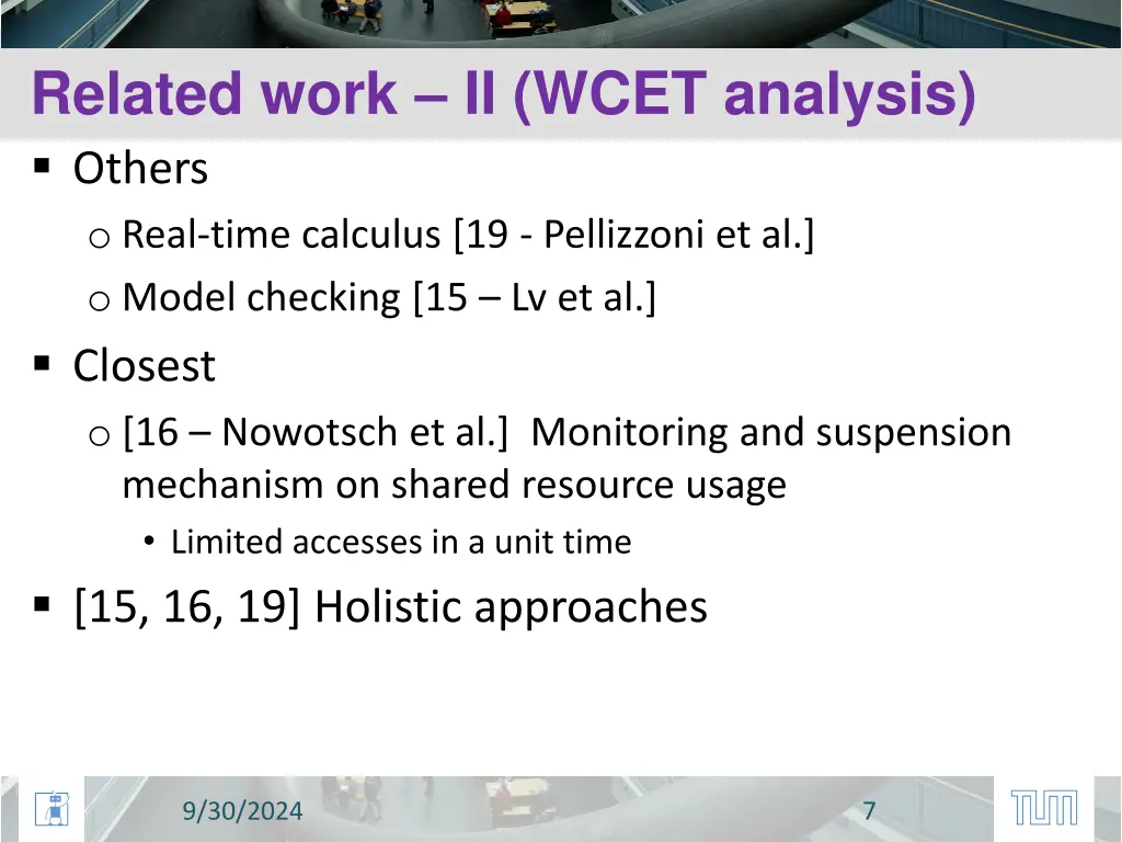 related work ii wcet analysis others o real time