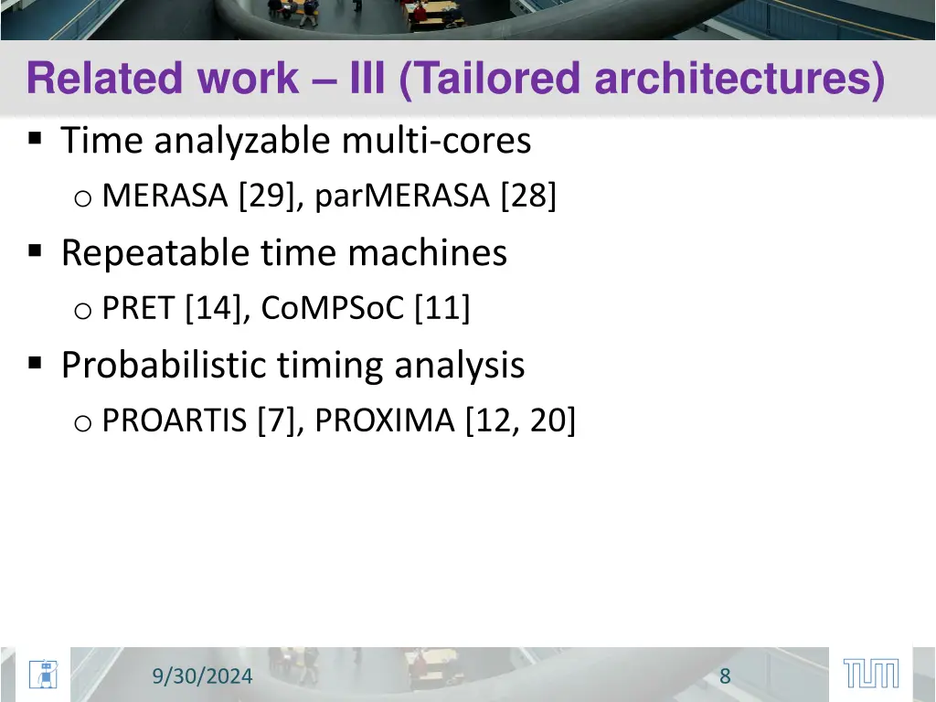 related work iii tailored architectures time