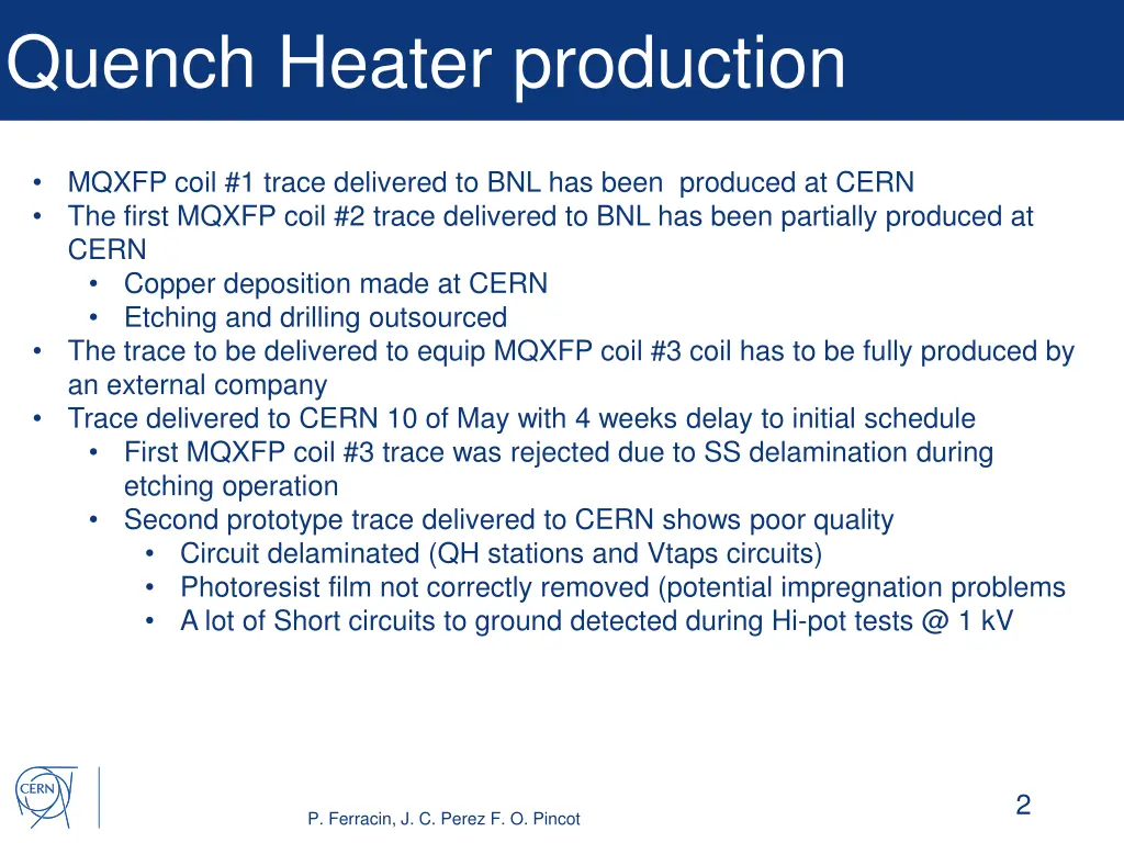 quench heater production