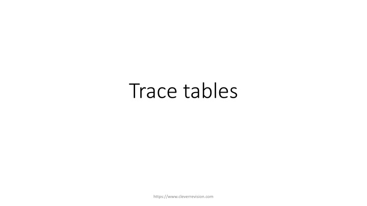 trace tables