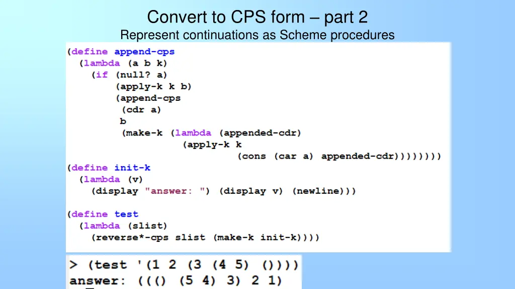 convert to cps form part 2 represent