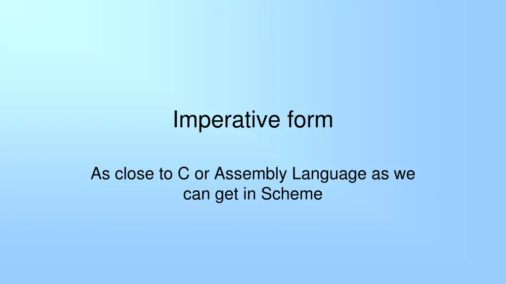 imperative form