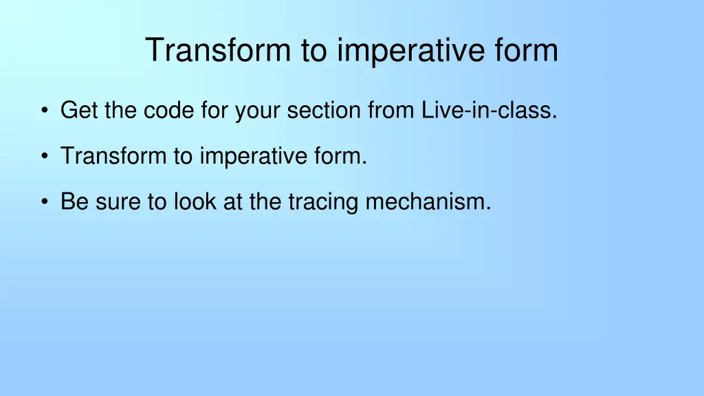 transform to imperative form 1