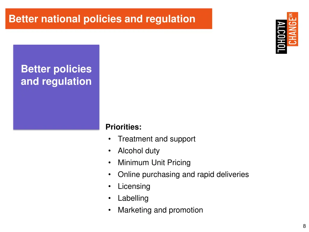 better national policies and regulation