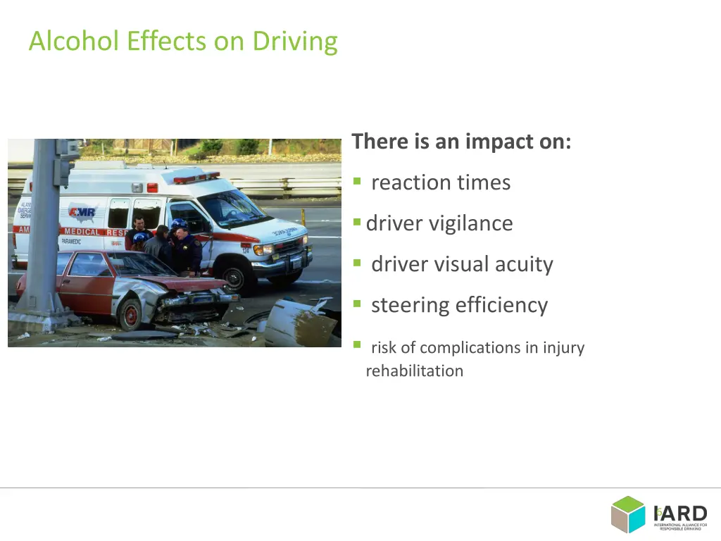 alcohol effects on driving