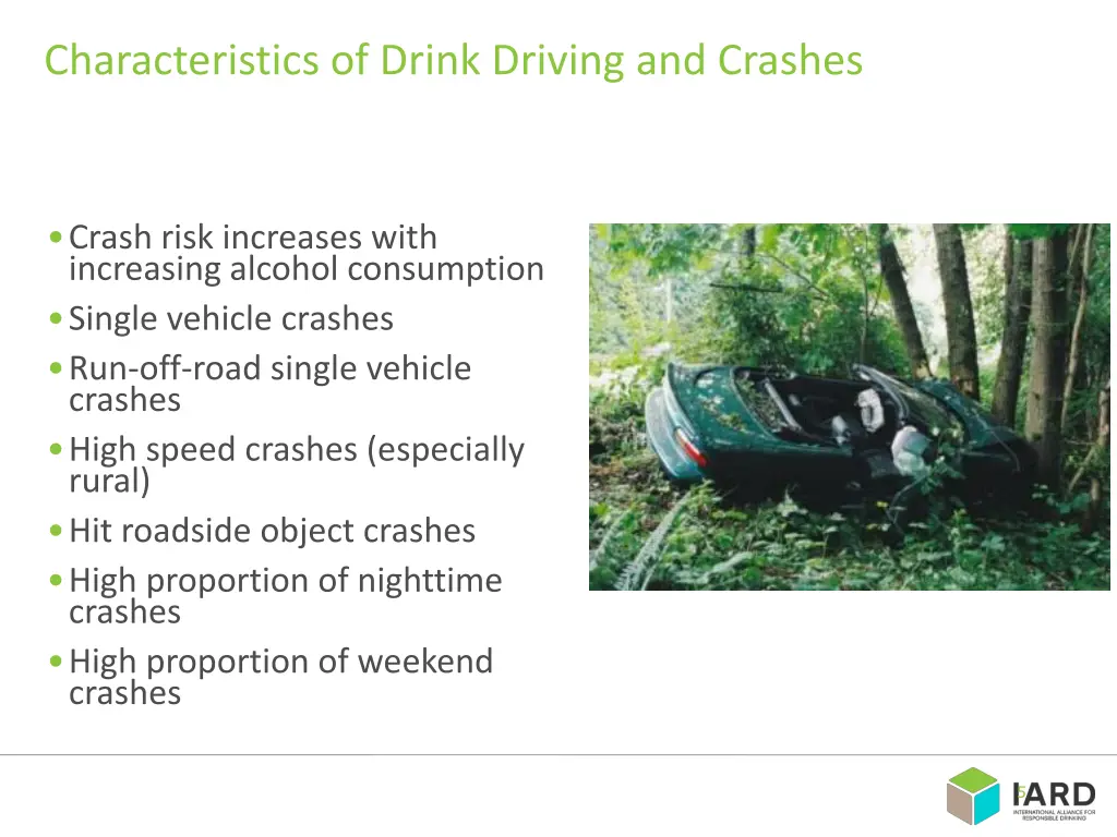 characteristics of drink driving and crashes