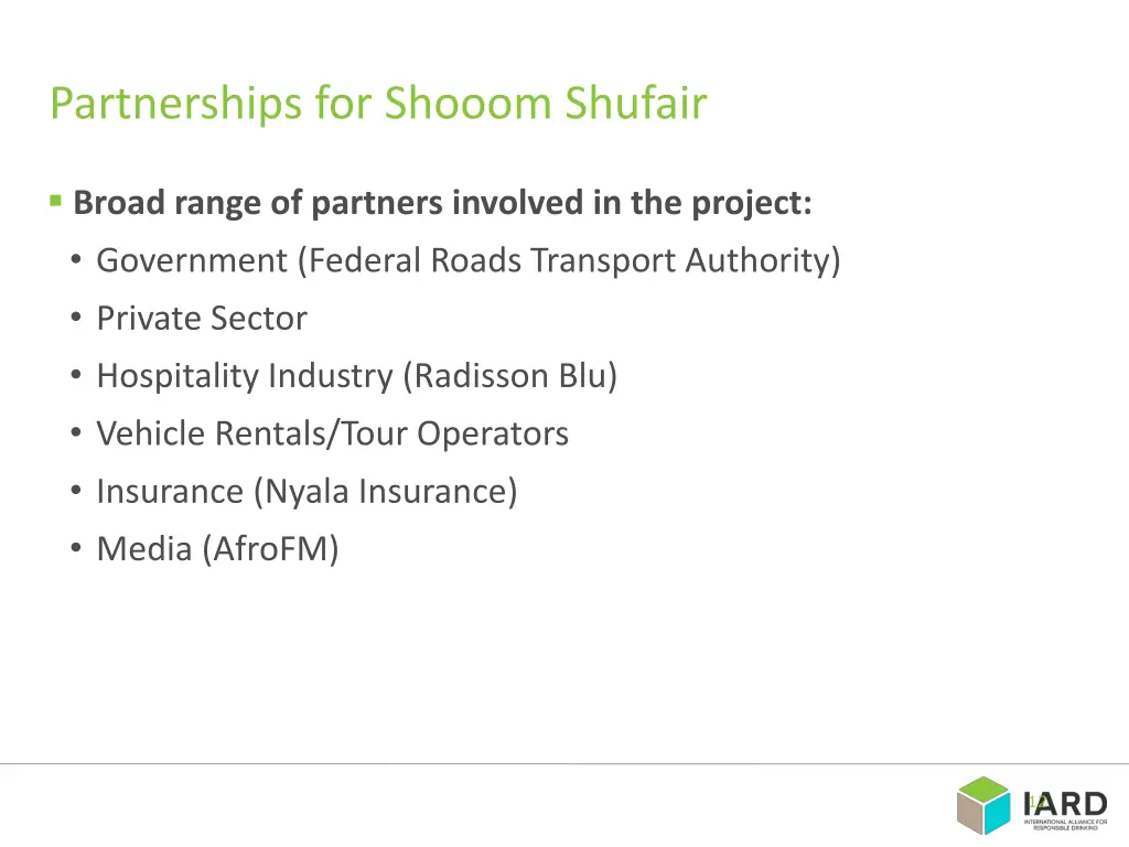 partnerships for shooom shufair