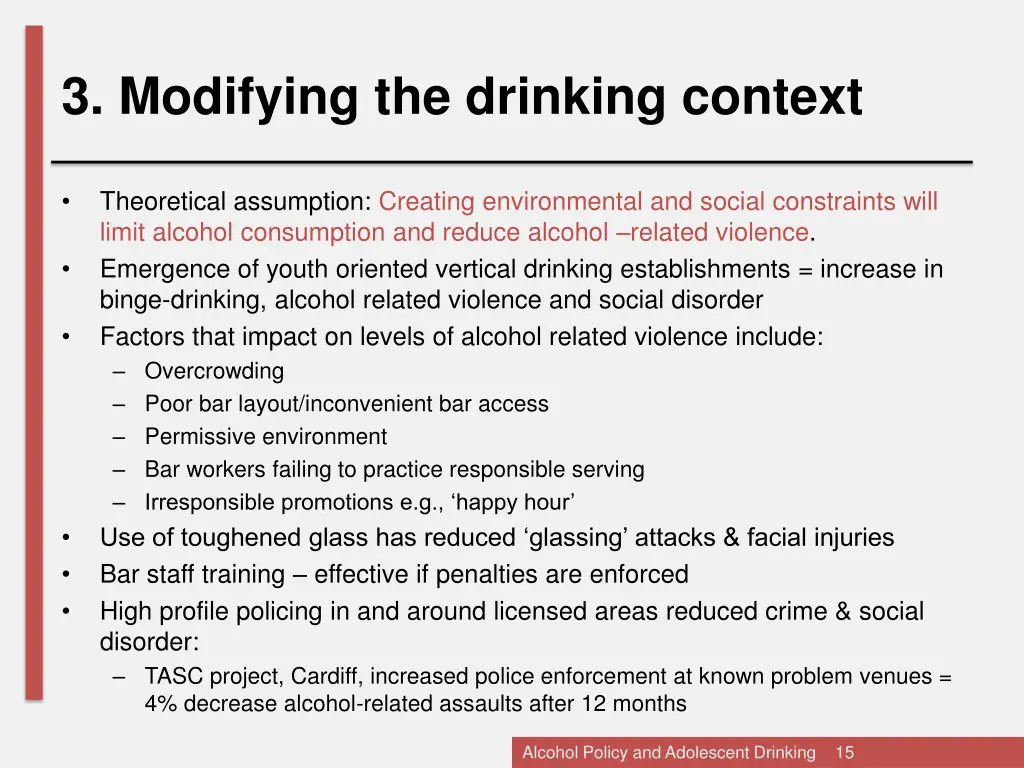 3 modifying the drinking context