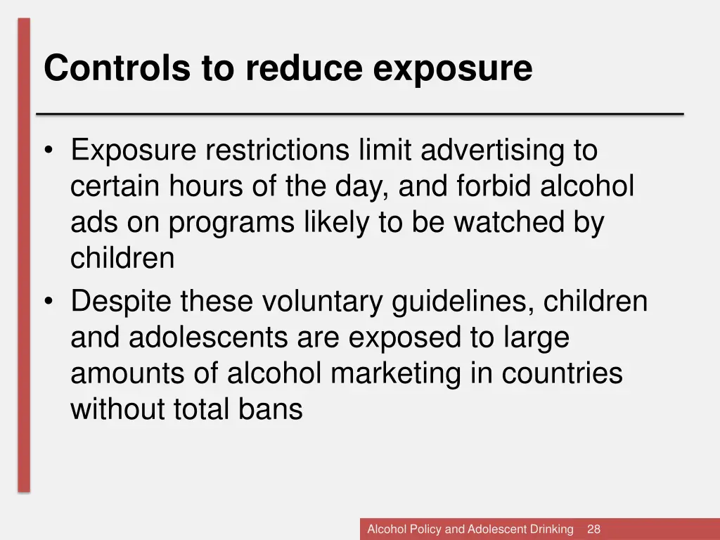 controls to reduce exposure