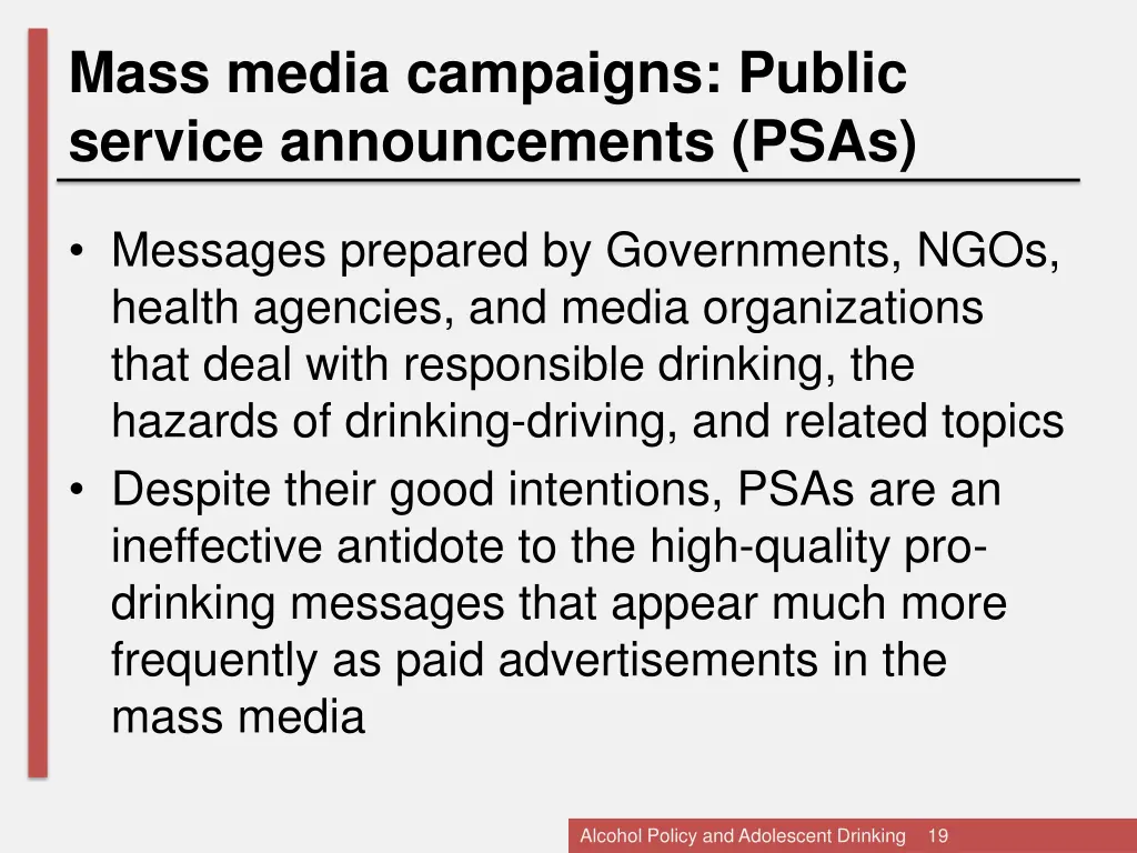 mass media campaigns public service announcements