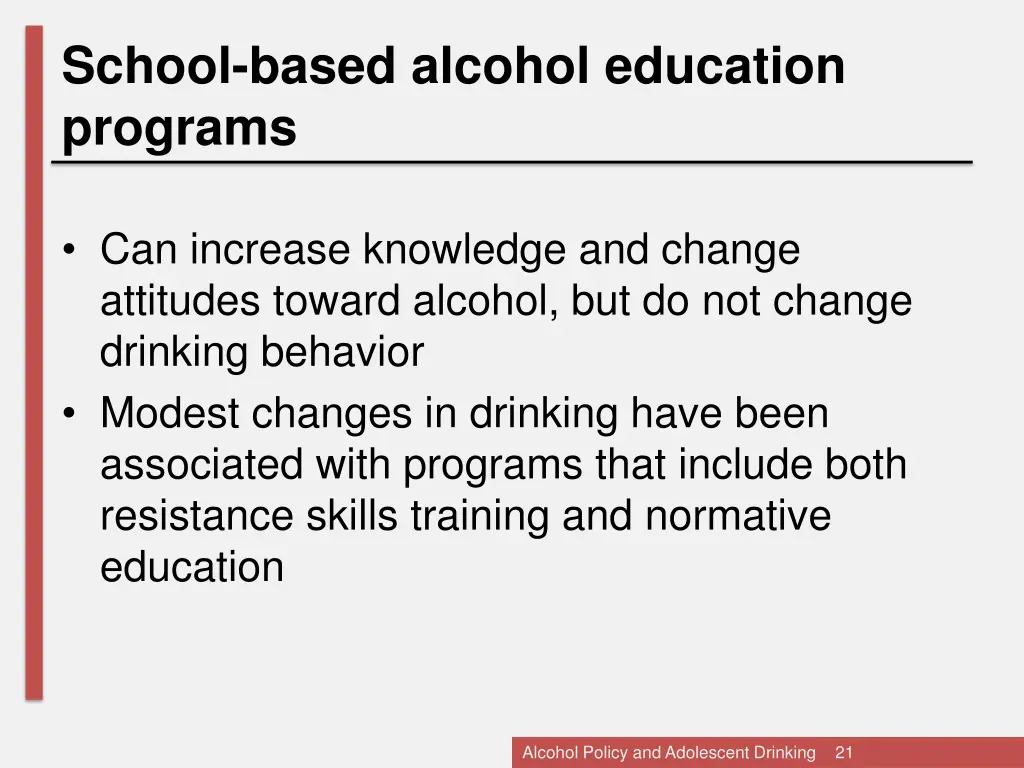 school based alcohol education programs