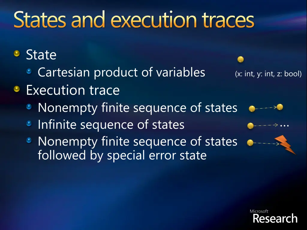 states and execution traces