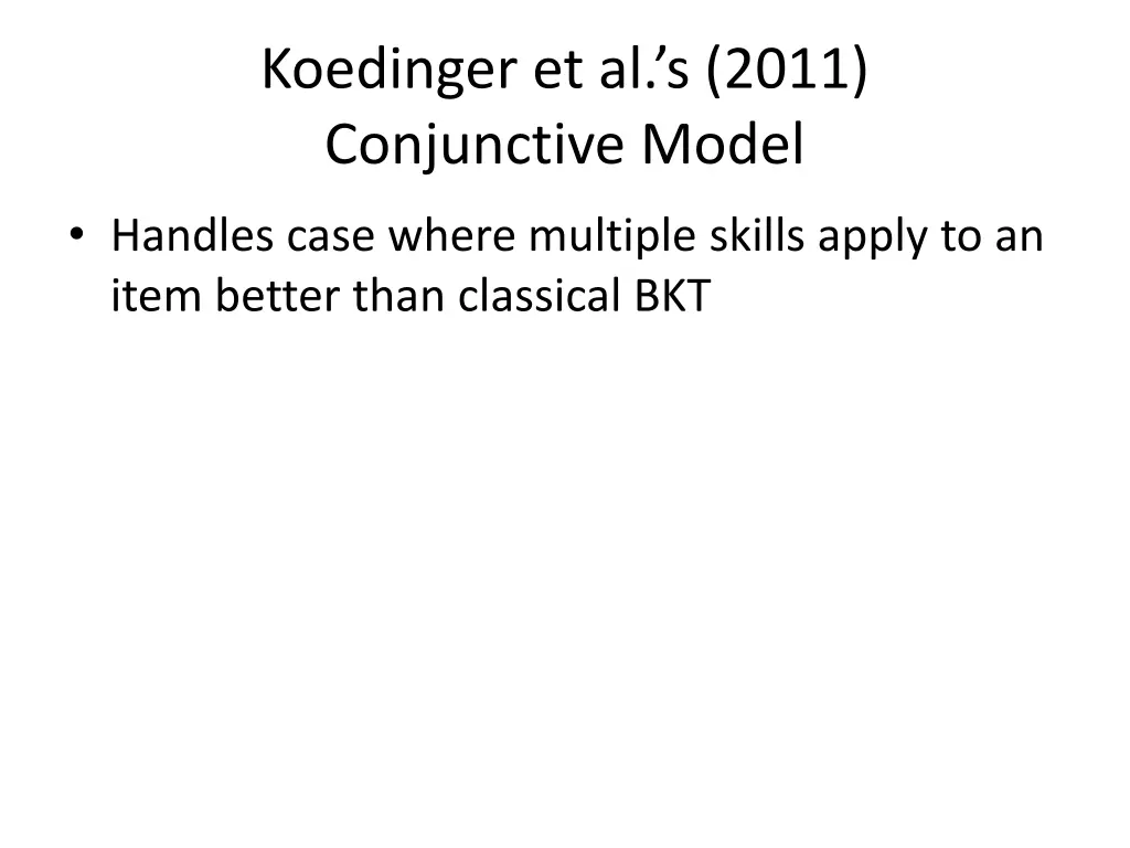 koedinger et al s 2011 conjunctive model 2