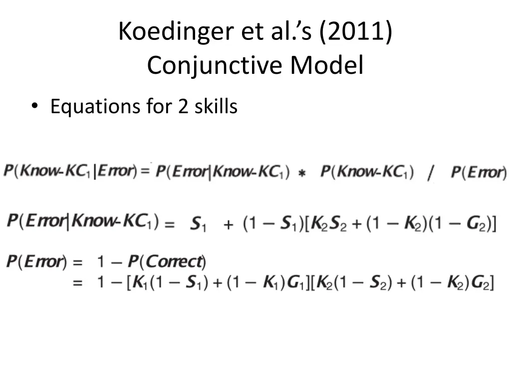 koedinger et al s 2011 conjunctive model