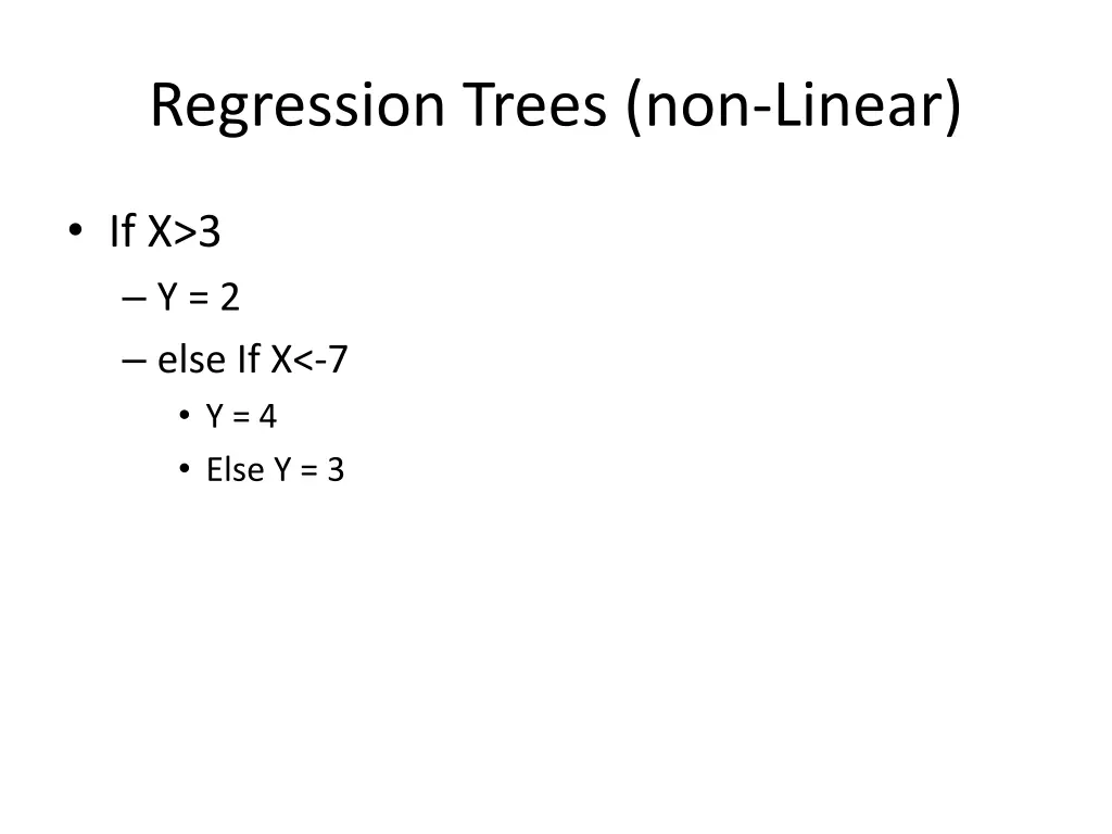 regression trees non linear