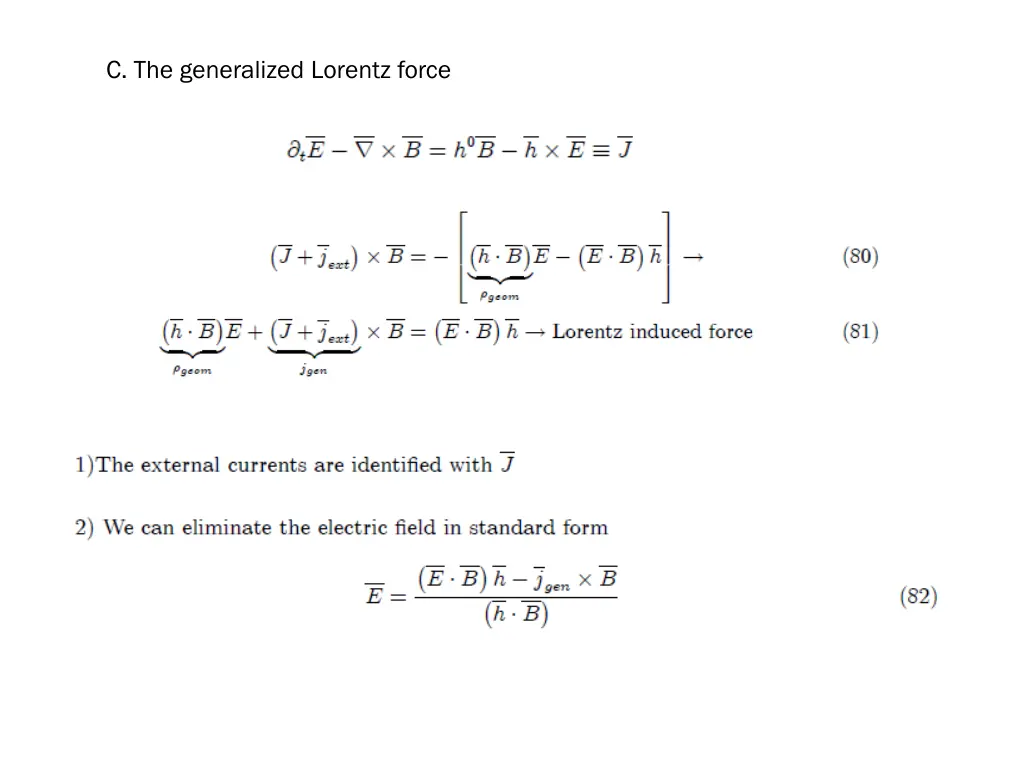 c the generalized lorentz force