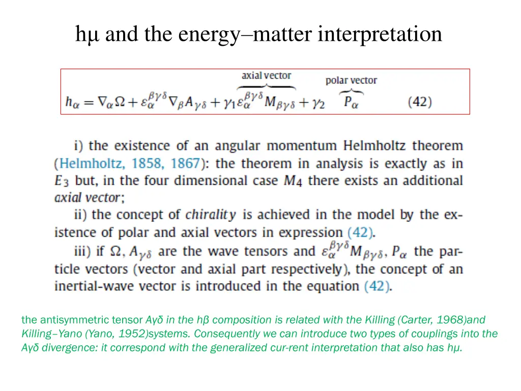 h and the energy matter interpretation