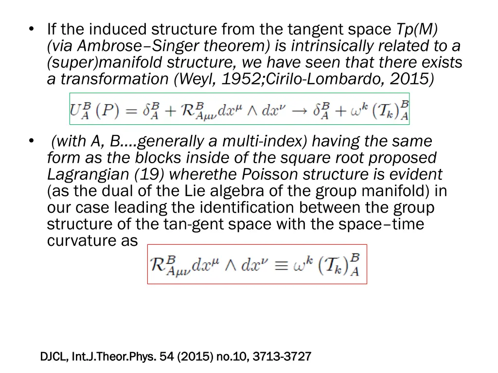 if the induced structure from the tangent space