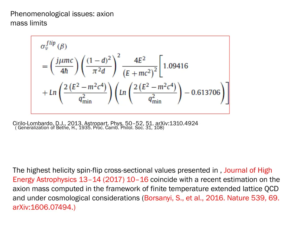 phenomenological issues axion mass limits