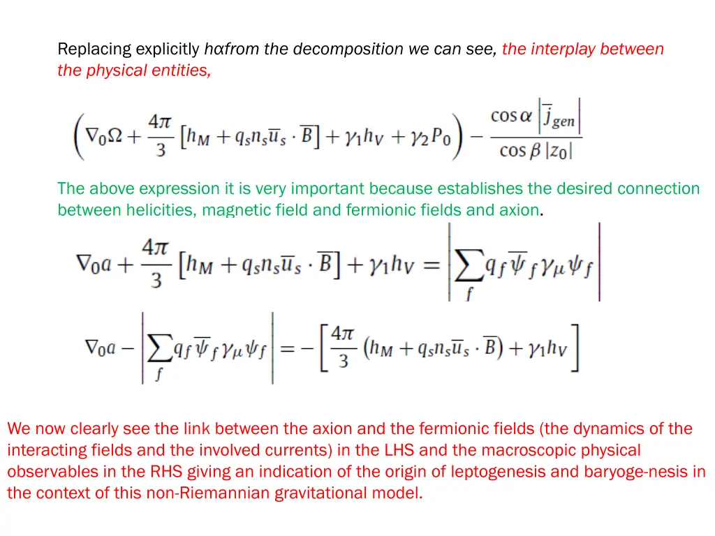 replacing explicitly h from the decomposition