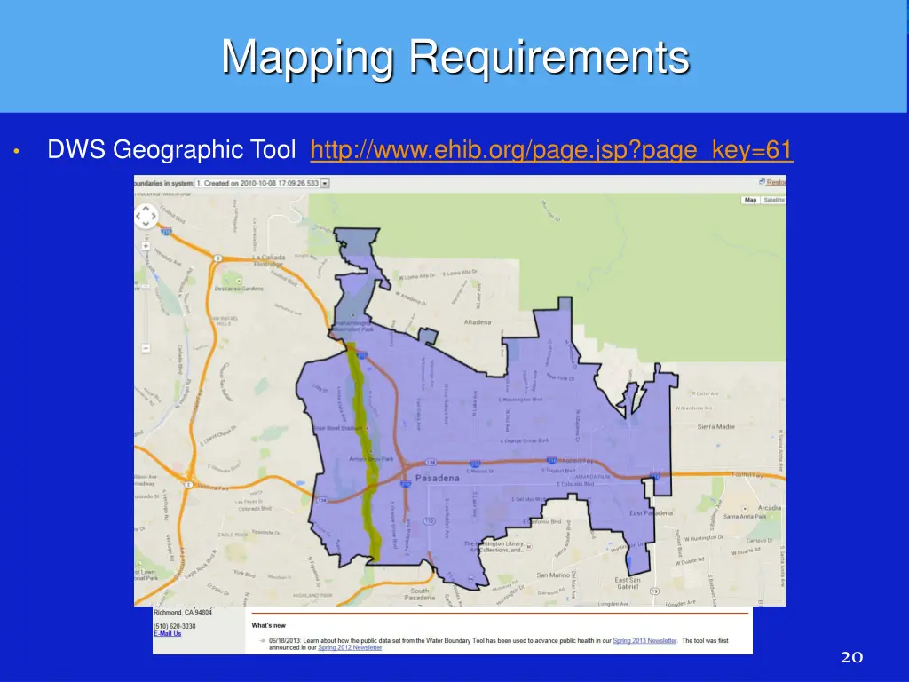 mapping requirements